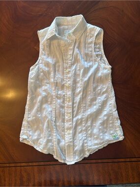 Seaplane Sleeveless Button-Front XS Top in White